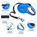 TwoEar: Retractable Dog Leash with Dispenser and Poop Bags - Blue (Small)