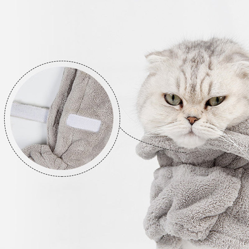 Petswol: Quick Drying Pet Bathrobe - Grey (S)