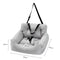 Petswol: Pet Booster Seat With Storage Pocket And Safety Leash - Grey (L)