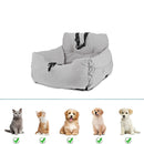 Petswol: Pet Booster Seat With Storage Pocket And Safety Leash - Grey (L)