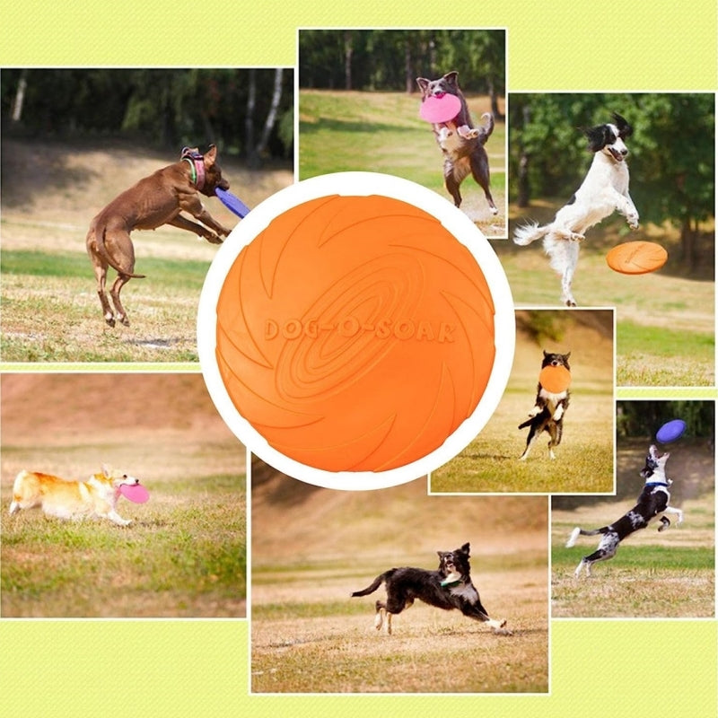 PETSWOL Soft Rubber Dog Frisbee - Orange (2 Pack)