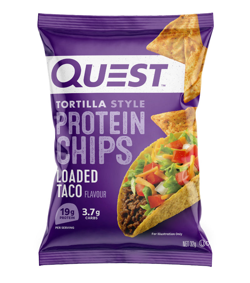 Quest Protein Tortilla Chips - Loaded Taco x 8 Bags