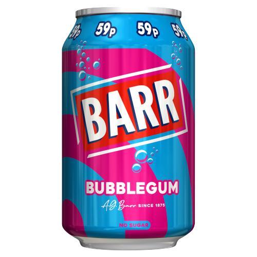 BARR Bubblegum Soft Drink 330ml (24 Pack)