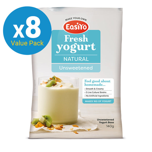 EasiYo Everyday Range Yogurt Base Natural - 140g (8 Pack)
