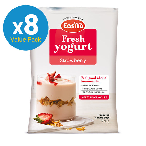 EasiYo: Everyday Range Yogurt Base Strawberry 230g (8 Pack)