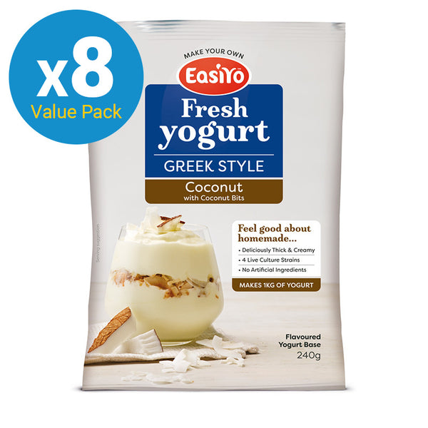EasiYo: Greek-Style Yoghurt Coconut & Bits 240g (8 Pack)