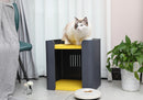 Zoomies Pet House With Cushions Dark Grey & Yellow