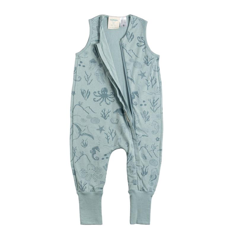 Woolbabe: 3-Seasons Merino/Organic Cotton Sleeping Suit - Tide Seascape (2 Years)