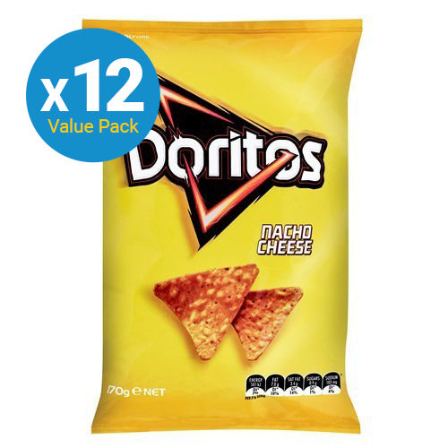 Doritos Corn Chips 170g - Nacho Cheese (12 Pack)