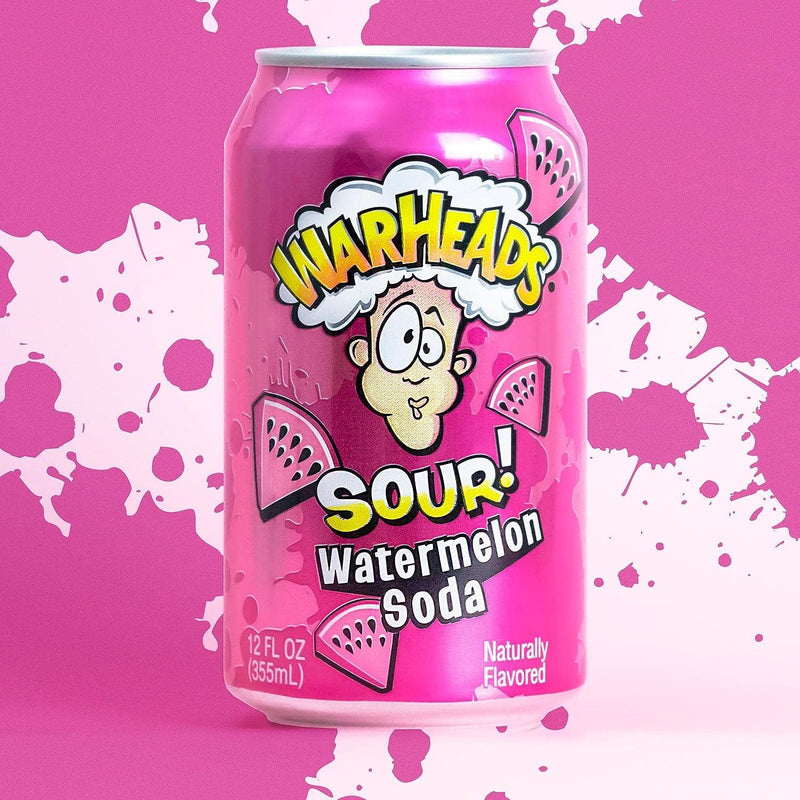 Warheads Sour Soda Can - Watermelon - 355ml (12 Pack)