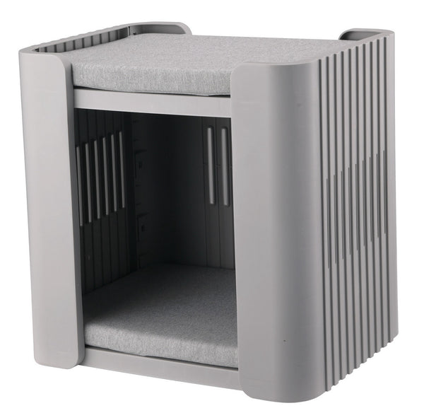Zoomies Pet House With Cushions - White & Grey