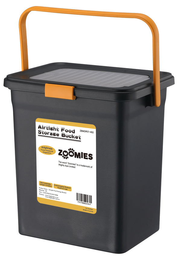 Zoomies 23L Airtight Pet food Storage Bucket -Black