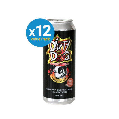 Dirty Dog Energy Drink 500mls - Smooth Cola (12 Pack)