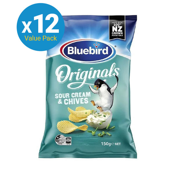 Bluebird Original Cut 150g - Sour Cream & Chives (12 Pack)