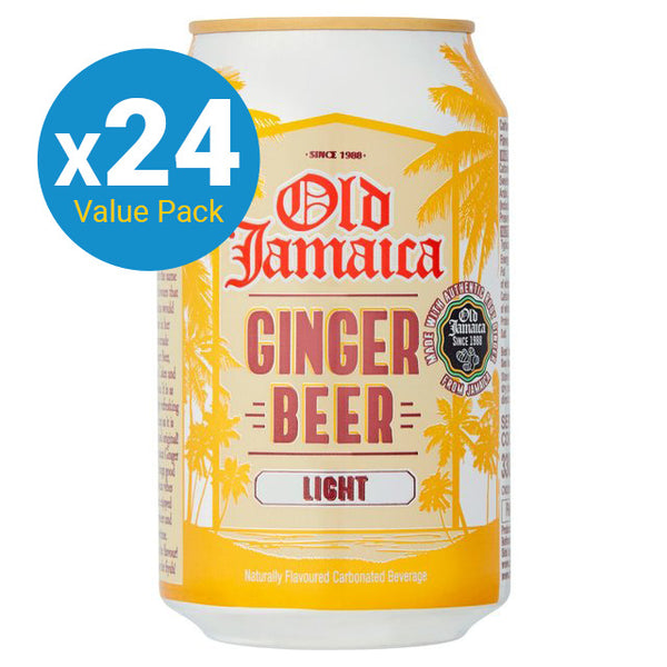 Old Jamaica Light Ginger Beer Can - 330ml (24 Pack)