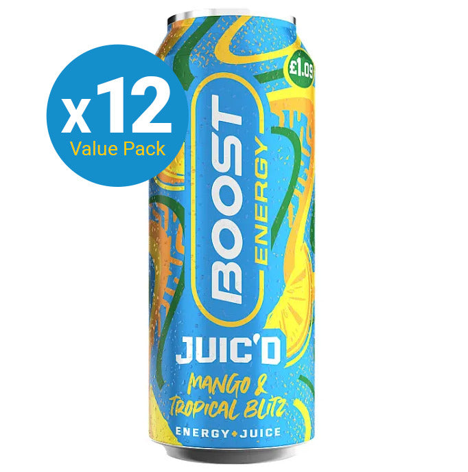 Boost Energy: Juic'd Mango & Tropical Blitz - 500ml (12 Pack)