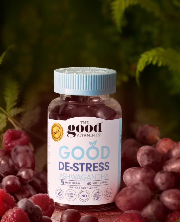 The Good Vitamin Co: Good De-Stress Ashwagandha - Berry Grape x 60 Soft Chews