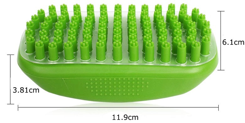 PETSWOL Dog Bath Grooming Brush with Removable Baffle - Green
