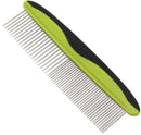 PETSWOL Pet Comb with Rounded and Smooth Stainless Steel Ends - Green
