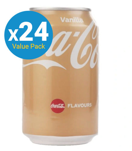 Coca-Cola Vanilla Soft Drink Cans 330ml (24 Pack) (Pack of 24)