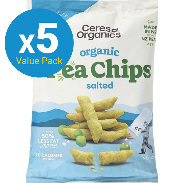 Ceres Organic Pea Chips - Salted 100g (5 Pack)
