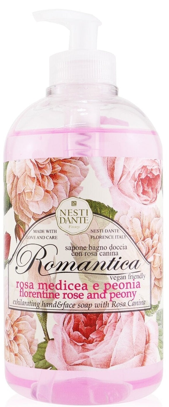Nesti Dante: Romantica - Rose & Peony Liquid Soap (500ml)