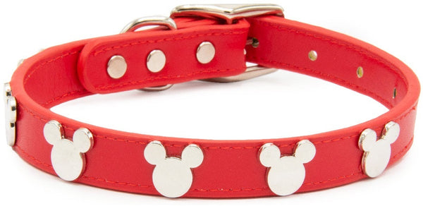 Disney: Mickey Mouse Icon Vegan Leather Dog Collar - Small (1.2cm Wide)