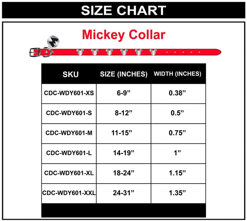 Disney: Mickey Mouse Icon Vegan Leather Dog Collar - Medium (1.9cm Wide)