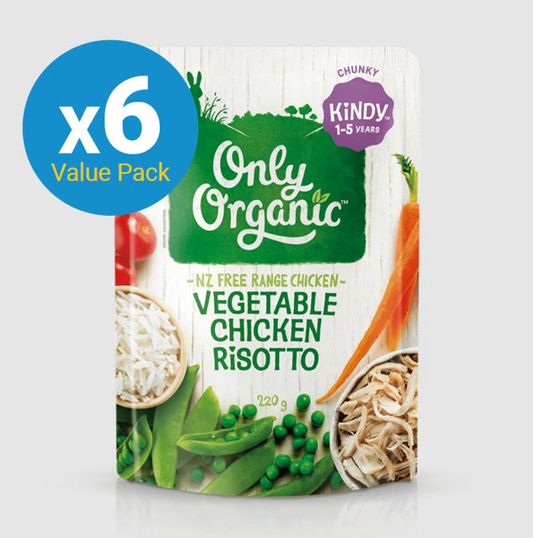 Only Organic: Kindy Vegetable Chicken Risotto (6 x 220g)