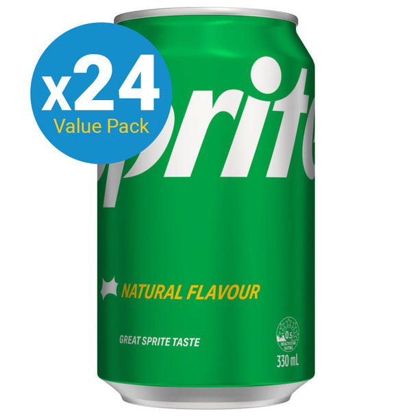 Sprite Soft Drink Lemonade Cans - 330ml (24 Pack)