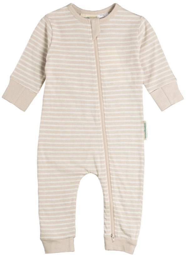 Woolbabe: Pyjama Suit - Dune (6-12 months) in Cream