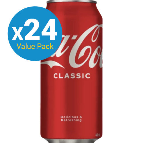 Coca-Cola Soft Drink Can - 440ml (24 Pack)