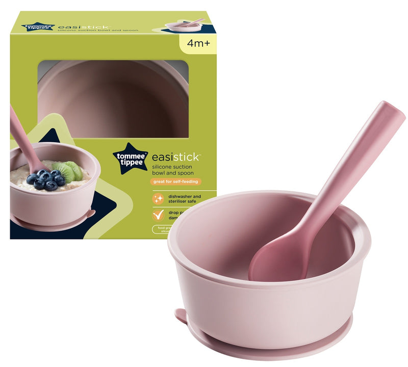 Tommee Tippee: Silicone Suction Bowl and Spoon - Pink