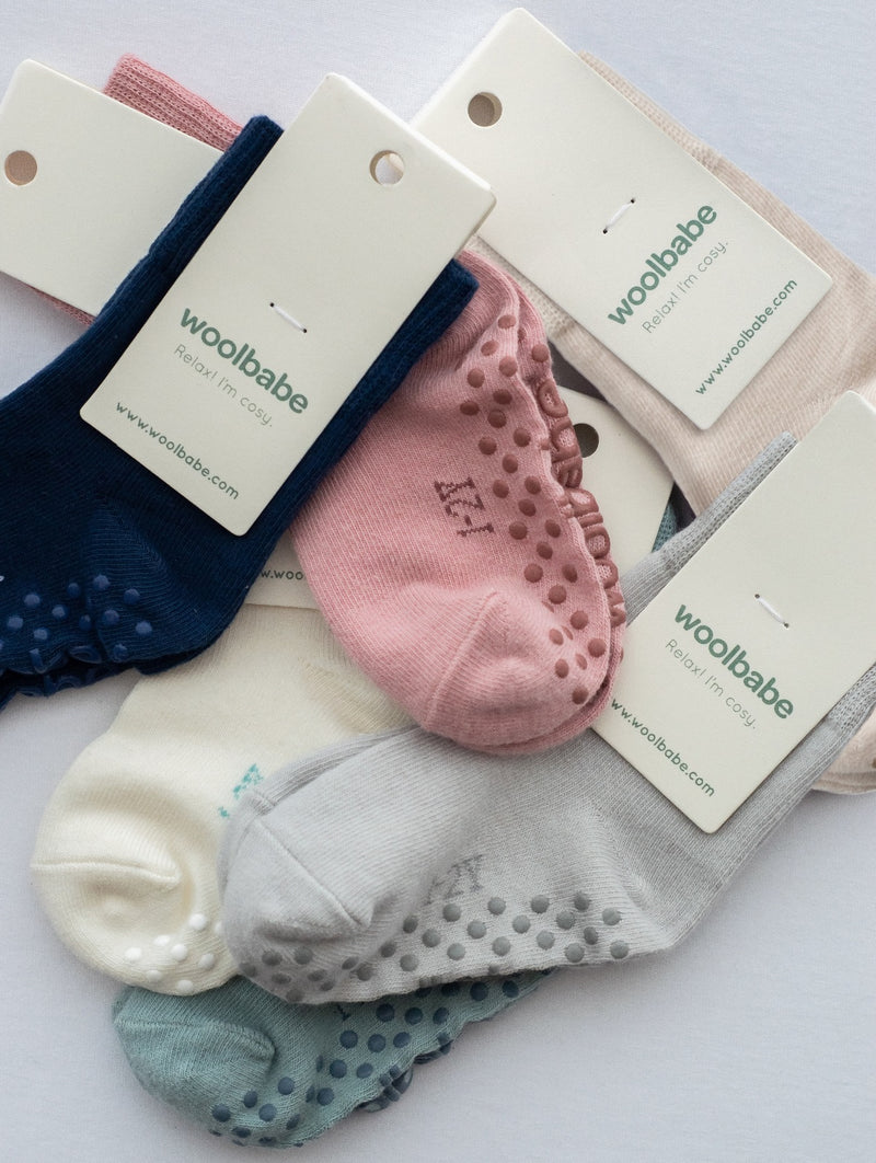 Woolbabe: Merino & Organic Cotton Sleepy Socks - Tide (3-12 Months)