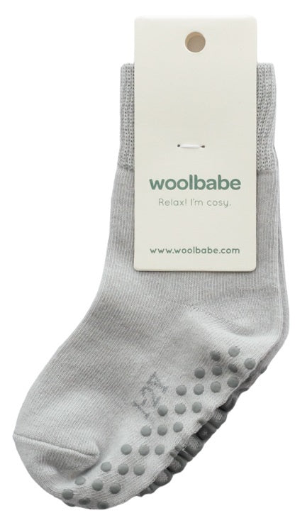 Woolbabe: Merino & Organic Cotton Sleepy Socks - Pebble (2-4 Years)