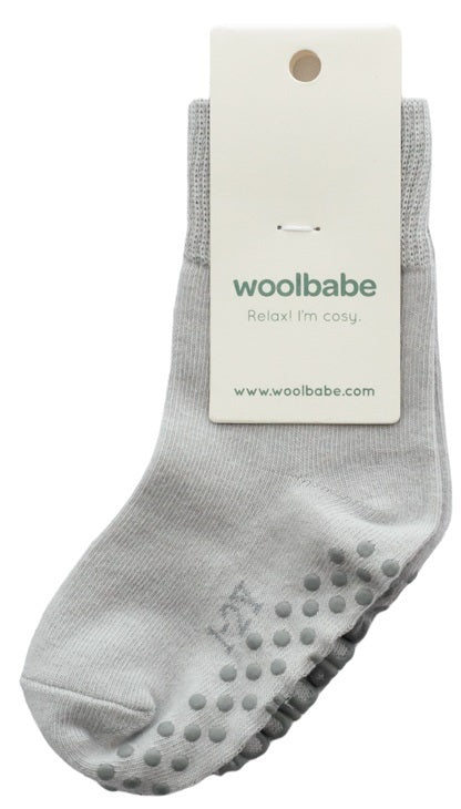 Woolbabe: Merino & Organic Cotton Sleepy Socks - Pebble (3-12 Months)