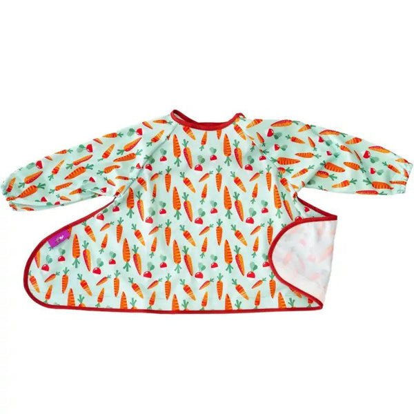 Tidy Tot: Long Sleeve Coverall Bib (for Kit) - Carrots and Radishes (Green)