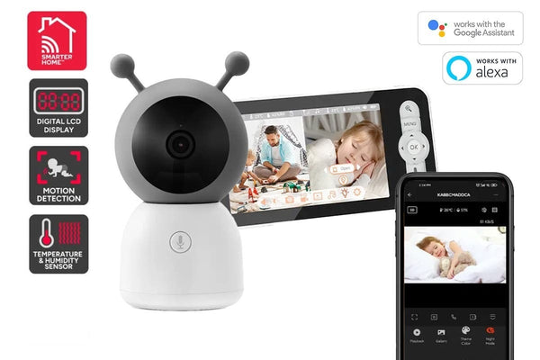 Kogan SmarterHome Smart Baby Monitor Security Camera & 5" LCD Monitor Display