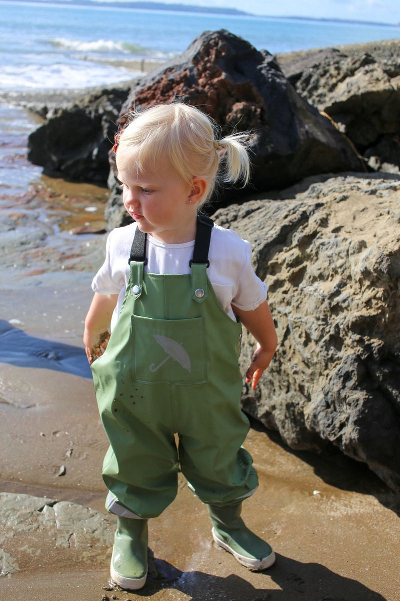 Brolly Sheets: Waterproof Overalls - Sage (Size 3) in Green