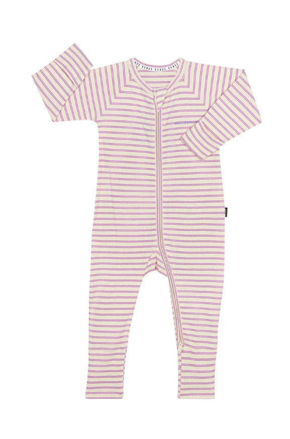 Bonds: Ribbed Zip Wondersuit - Pop Princess & Sesame Seed (Size 1) (12-18 Months)