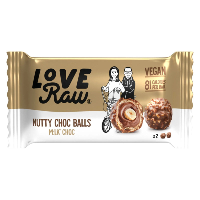 LoveRaw: M:lk Vegan Choc Nutty Choc Balls - 28g (9 Pack)