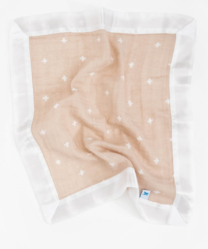 Little Unicorn: Muslin Security Blanket - Taupe Cross (3 Pack)