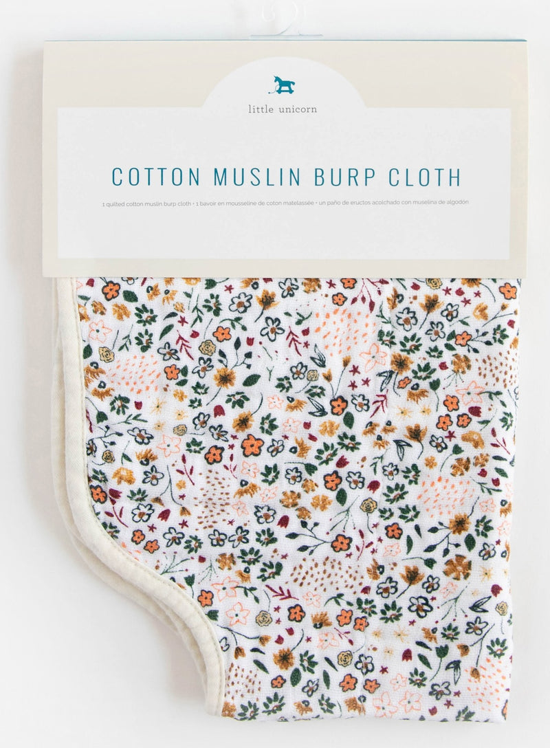 Little Unicorn: Muslin Burp Cloth - Pressed Petals