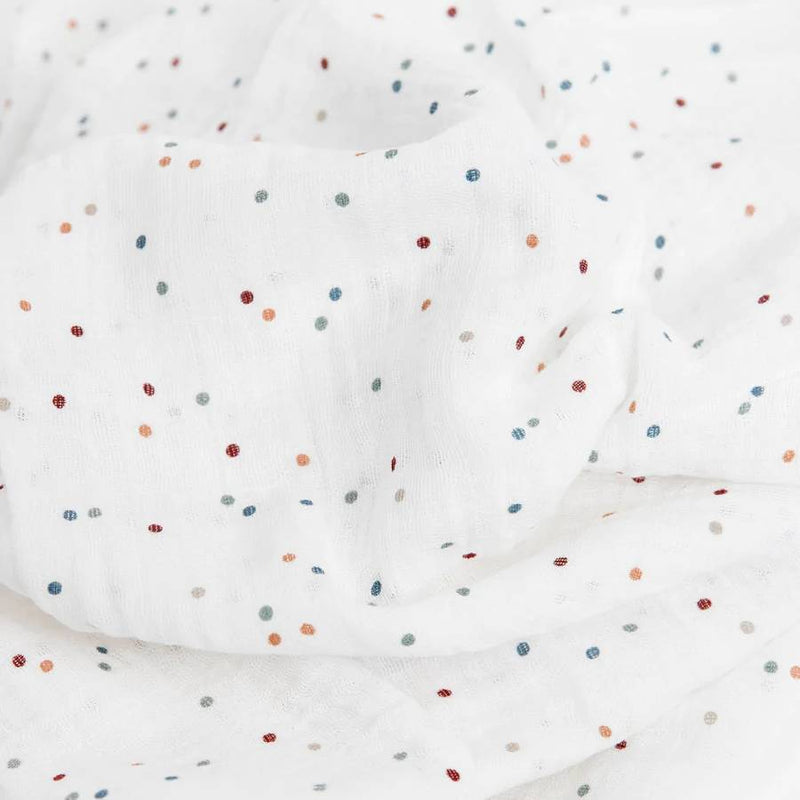 Little Unicorn: Single Cotton Muslin Swaddle - Dots