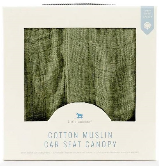 Little Unicorn: Muslin Car Seat Canopy V2 - Fern