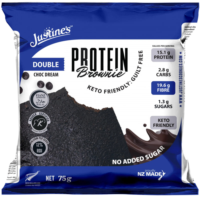 Justine's Cookies: Keto Protein Brownies - Double Chocolate Dream (12x75g)