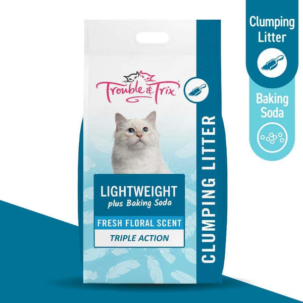 Trouble & Trix: Lightweight Cat Litter - Scoopable Fresh Floral Scent - 7 Litre