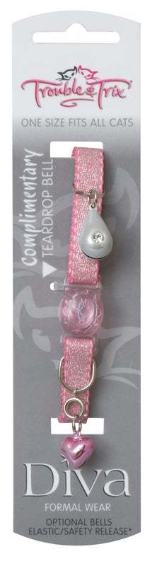 Trouble And Trix: Diva Shimmer Cat Collar - Pink