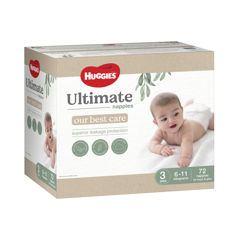 Huggies Ultimate Jumbo Nappies - Size 3 (72 Pack)