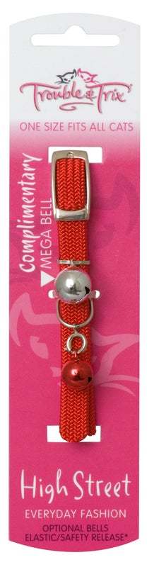 Trouble And Trix: High Street Stretch Cat Collar - Red